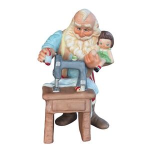 Hallmark Vintage 1988 Limited Edition Santa Claus Sewing Doll Porcelain Figurine